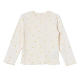 HelloBaby Polka Dot Print Long Sleeve Baby T-Shirt (3-6 Months to 2-3 Years) Ecru Printed - ebebek