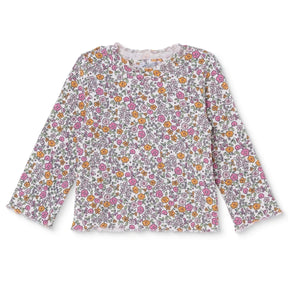 HelloBaby Floral Print Long Sleeve Baby T-Shirt (3-6 Months to 2-3 Years) Ecru Printed - ebebek