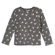 HelloBaby Frill Neck Floral Print Long Sleeve Baby T-Shirt (3-6 Months to 2-3 Years) Grey Printed - ebebek