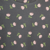 HelloBaby Frill Neck Floral Print Long Sleeve Baby T-Shirt (3-6 Months to 2-3 Years) Grey Printed - ebebek