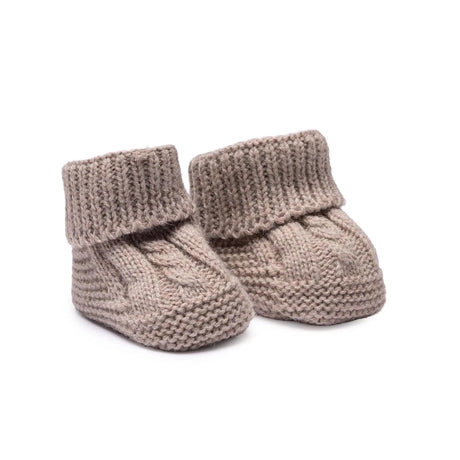 HelloBaby Cable Knit Baby Booties (One Size) Beige - ebebek