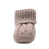 HelloBaby Cable Knit Baby Booties (One Size) Beige - ebebek