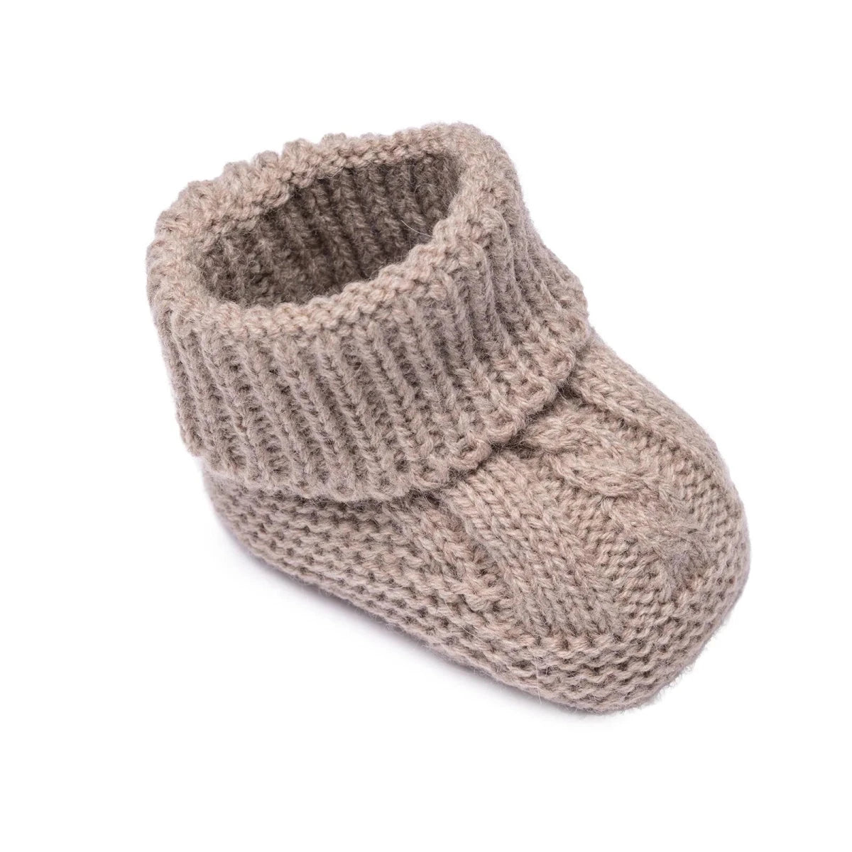 HelloBaby Cable Knit Baby Booties (One Size) Beige - ebebek