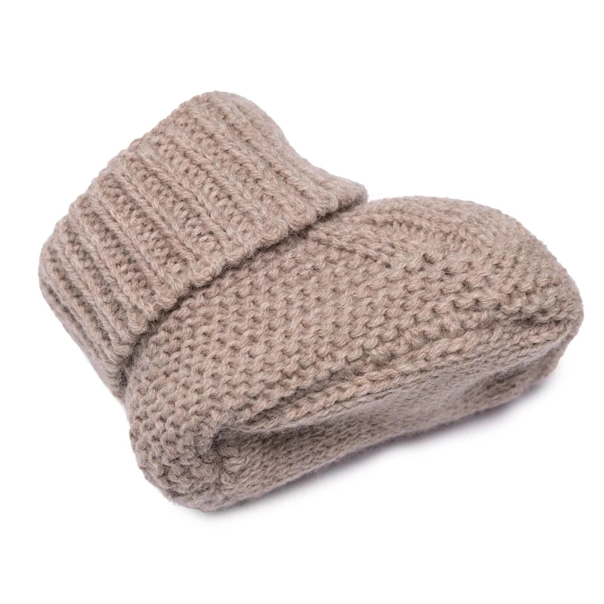 HelloBaby Cable Knit Baby Booties (One Size) Beige - ebebek