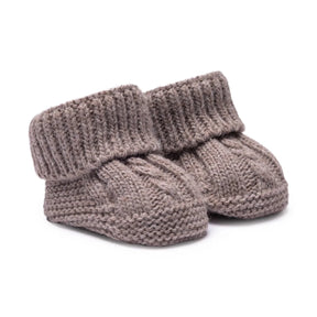 HelloBaby Knitted Baby Booties (One Size) Brown - ebebek