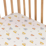 Little Dreams Car Print Fitted Cot Bed Sheet (70 x 140 cm) Ecru Printed - ebebek