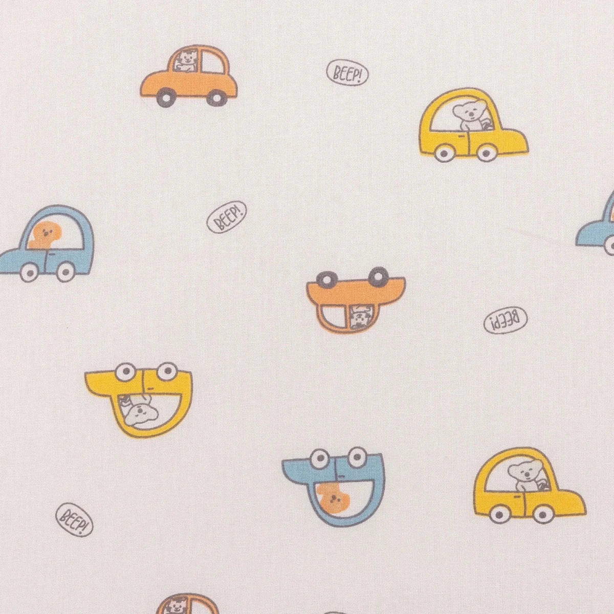 Little Dreams Car Print Fitted Cot Bed Sheet (70 x 140 cm) Ecru Printed - ebebek
