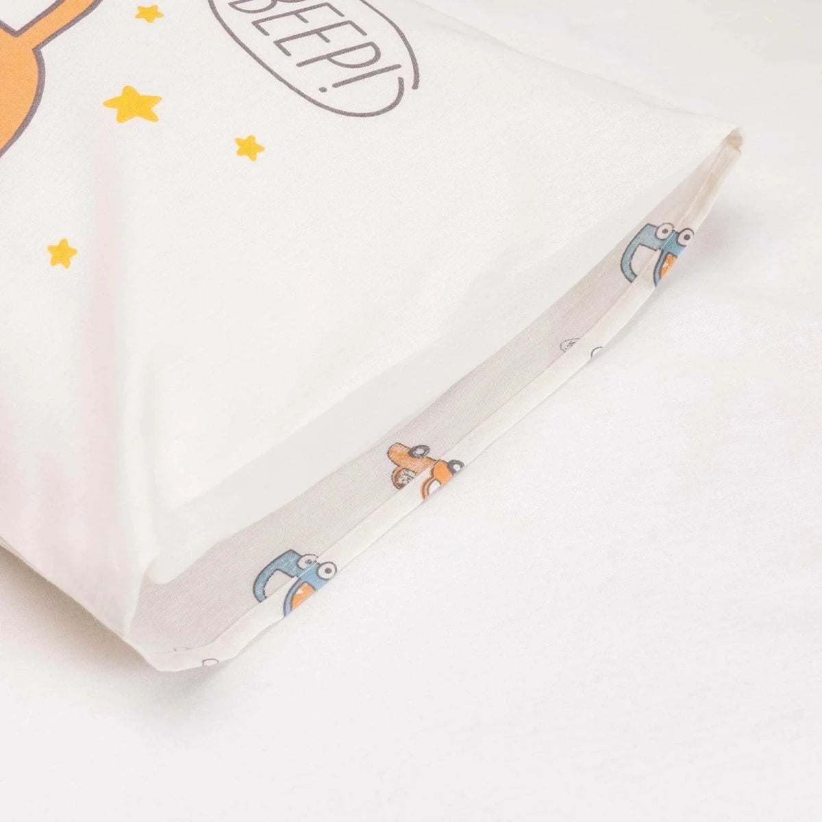 Little Dreams Vehicle Print Baby Pillowcase (35 x 45 cm) Ecru Printed - ebebek
