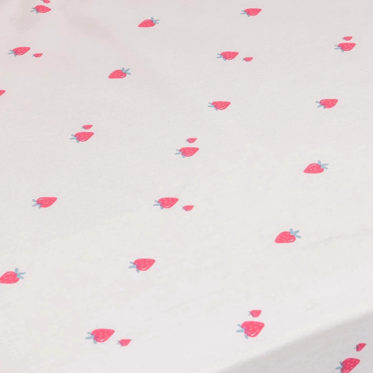 Little Dreams Strawberry Print Fitted Cot Bed Sheet (70 x 140 cm) Pink Printed - ebebek