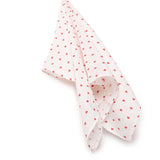 Little Dreams Heart Print Muslin Baby Blanket (100 x 110 cm) Red Printed - ebebek
