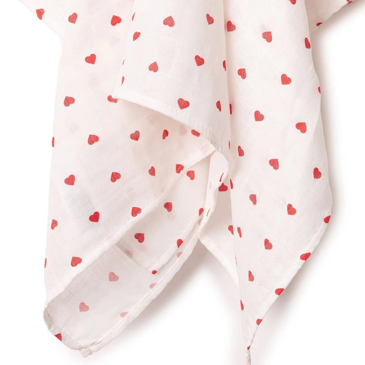 Little Dreams Heart Print Muslin Baby Blanket (100 x 110 cm) Red Printed - ebebek