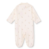 Bebetto Embroidered Animal Print Footed Baby Sleepsuit (Newborn to 6-9 Months) Ecru - ebebek