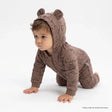 Bebetto Animal Print Hooded Footless Baby Sleepsuit (1-3 Months to 12 Months) Brown - ebebek