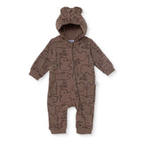 Bebetto Animal Print Hooded Footless Baby Sleepsuit (1-3 Months to 12 Months) Brown - ebebek