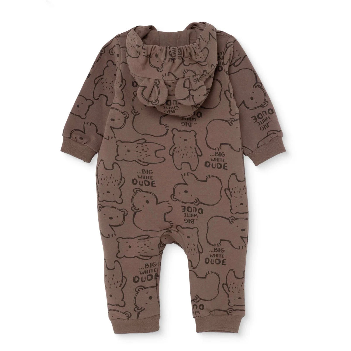 Bebetto Animal Print Hooded Footless Baby Sleepsuit (1-3 Months to 12 Months) Brown - ebebek