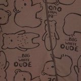 Bebetto Animal Print Hooded Footless Baby Sleepsuit (1-3 Months to 12 Months) Brown - ebebek