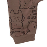 Bebetto Animal Print Hooded Footless Baby Sleepsuit (1-3 Months to 12 Months) Brown - ebebek