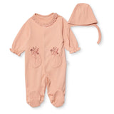 Bebetto 2 Piece Lace Collar Special Occasion Baby Outfit (Newborn to 6-9 Months) Salmon - ebebek