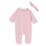 Bebetto Heart Print Long Sleeve Baby Sleepsuit with Feet (Newborn to 6-9 Months) Pink - ebebek