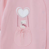 Bebetto Heart Print Long Sleeve Baby Sleepsuit with Feet (Newborn to 6-9 Months) Pink - ebebek