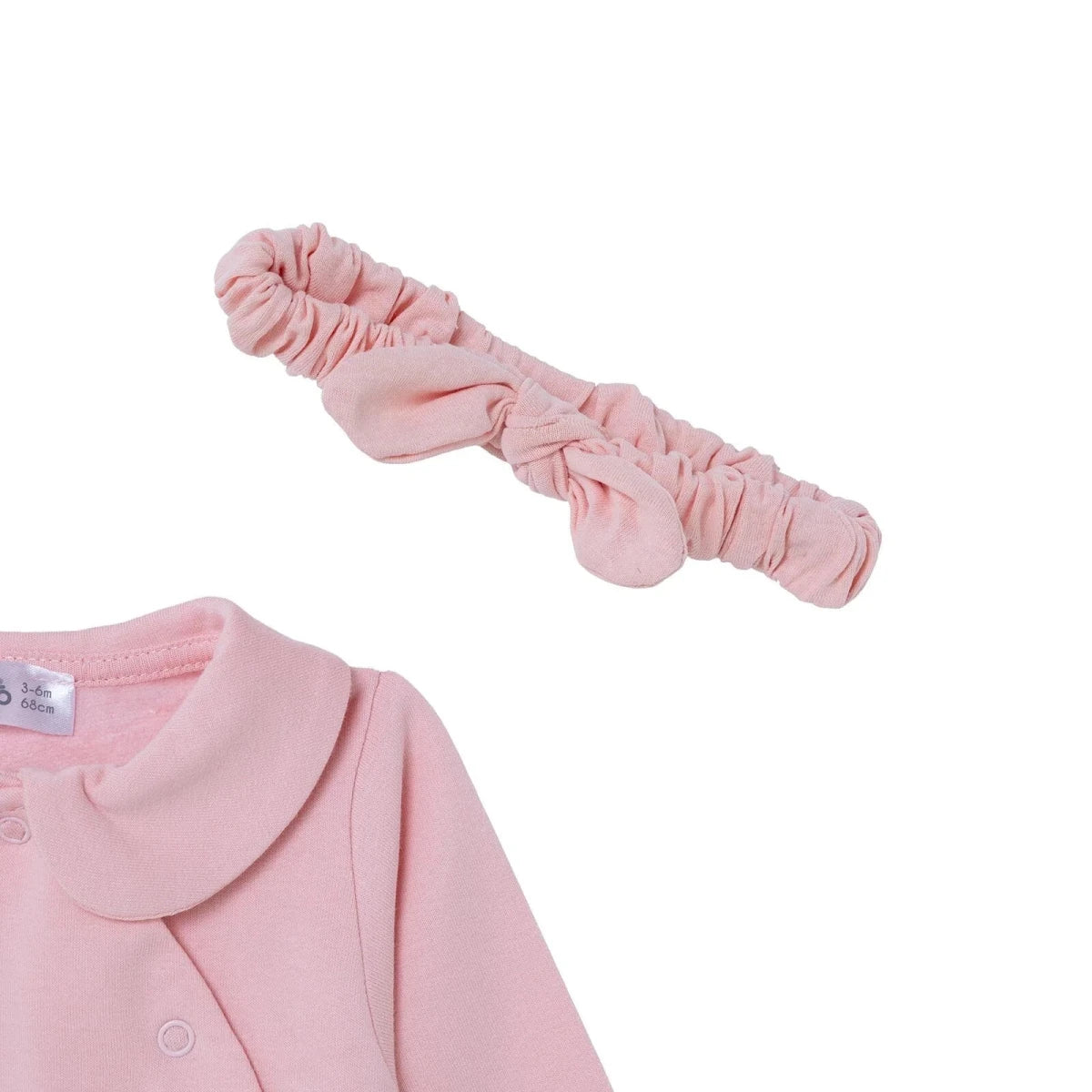 Bebetto Heart Print Long Sleeve Baby Sleepsuit with Feet (Newborn to 6-9 Months) Pink - ebebek
