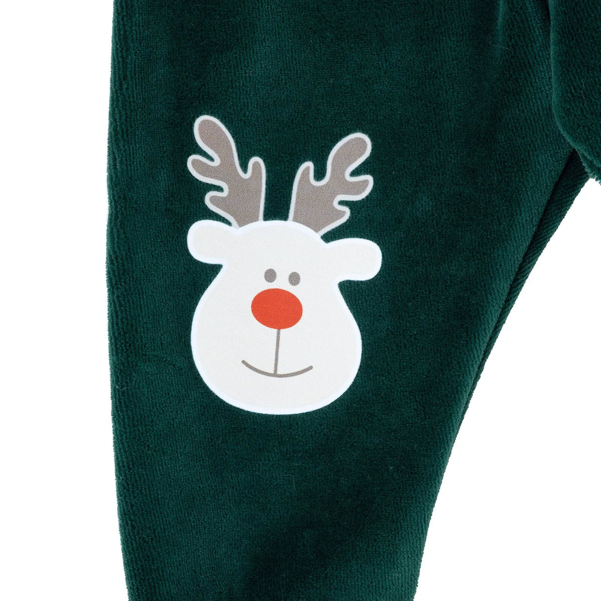 HelloBaby 2 Pack Reindeer Print Velour Footed Baby Bottoms (3-6 Months to 2-3 Years)