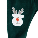 HelloBaby 2 Pack Reindeer Print Velour Footed Baby Bottoms (3-6 Months to 2-3 Years)