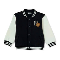 HelloBaby Bear Print Varsity Baby Jacket (6-9 Months to 4-5 Years) Black - ebebek