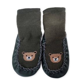 HelloBaby Bear Print Slipper Baby Socks (UK 2 to 7) - Green Printed Green Printed - ebebek
