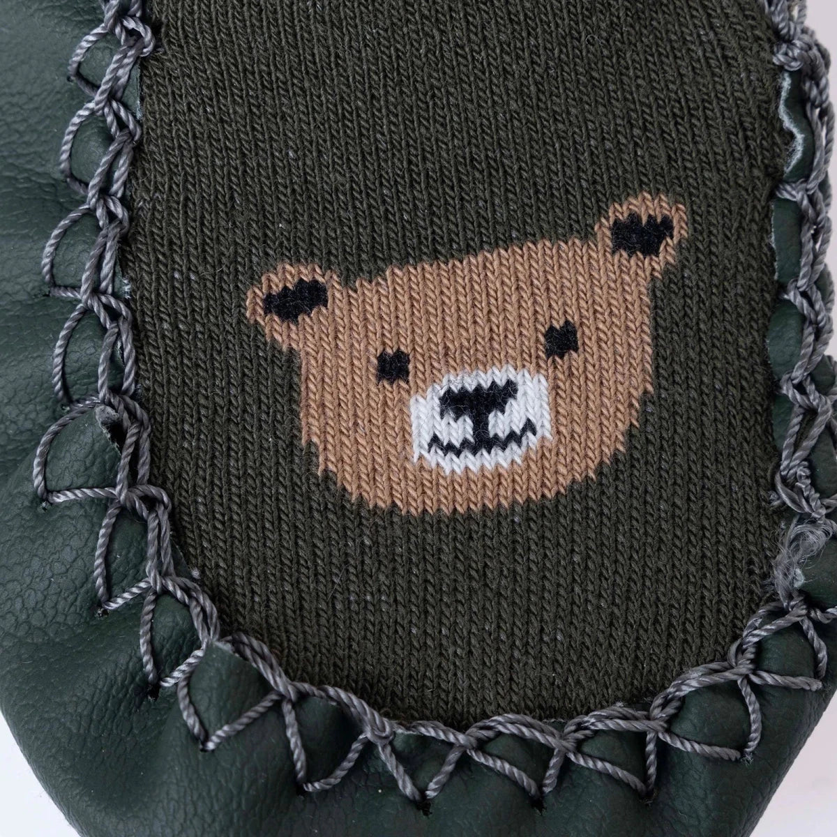 HelloBaby Bear Print Slipper Baby Socks (UK 2 to 7) - Green Printed Green Printed - ebebek
