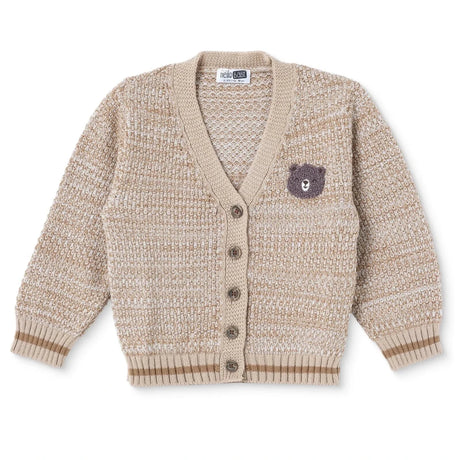 HelloBaby Buttoned V-Neck Knitted Baby Cardigan (6-9 Months to 4-5 Years) Brown - ebebek