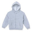 HelloBaby Brushed Back Zip-Through Baby Hoodie with Pockets (6-9 Months to 2-3 Years) Grey Melange - ebebek