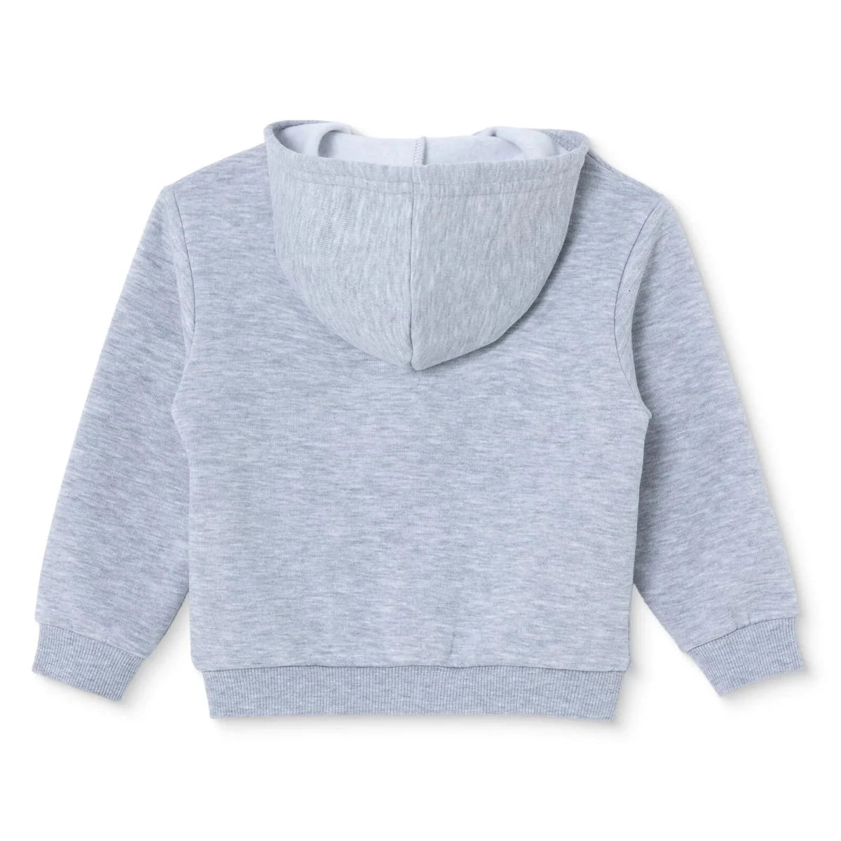 HelloBaby Brushed Back Zip-Through Baby Hoodie with Pockets (6-9 Months to 2-3 Years) Grey Melange - ebebek