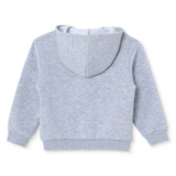 HelloBaby Brushed Back Zip-Through Baby Hoodie with Pockets (6-9 Months to 2-3 Years) Grey Melange - ebebek