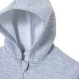 HelloBaby Brushed Back Zip-Through Baby Hoodie with Pockets (6-9 Months to 2-3 Years) Grey Melange - ebebek