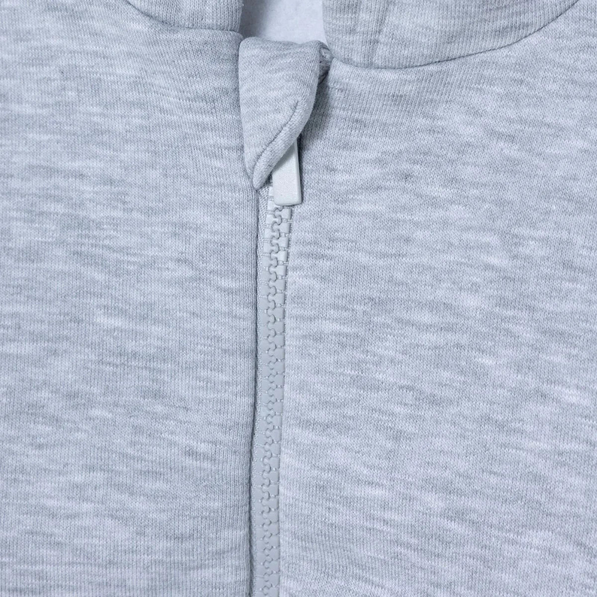 HelloBaby Brushed Back Zip-Through Baby Hoodie with Pockets (6-9 Months to 2-3 Years) Grey Melange - ebebek