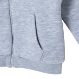 HelloBaby Brushed Back Zip-Through Baby Hoodie with Pockets (6-9 Months to 2-3 Years) Grey Melange - ebebek