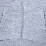 HelloBaby Brushed Back Zip-Through Baby Hoodie with Pockets (6-9 Months to 2-3 Years) Grey Melange - ebebek