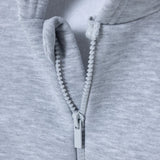 HelloBaby Brushed Back Zip-Through Baby Hoodie with Pockets (6-9 Months to 2-3 Years) Grey Melange - ebebek