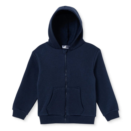 HelloBaby Brushed Back Zip-Through Baby Hoodie with Pockets (6-9 Months to 2-3 Years) Navy Blue - ebebek