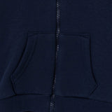 HelloBaby Brushed Back Zip-Through Baby Hoodie with Pockets (6-9 Months to 2-3 Years) Navy Blue - ebebek