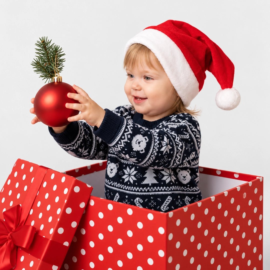 HelloBaby Christmas Motif Buttoned Knitted Baby Jumper (9-12 Months to 3-4 Years) - Navy Blue Navy Blue - ebebek