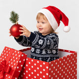 HelloBaby Christmas Motif Buttoned Knitted Baby Jumper (9-12 Months to 3-4 Years) - Navy Blue Navy Blue - ebebek