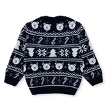 HelloBaby Christmas Motif Buttoned Knitted Baby Jumper (9-12 Months to 3-4 Years) - Navy Blue Navy Blue - ebebek