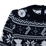 HelloBaby Christmas Motif Buttoned Knitted Baby Jumper (9-12 Months to 3-4 Years) - Navy Blue Navy Blue - ebebek