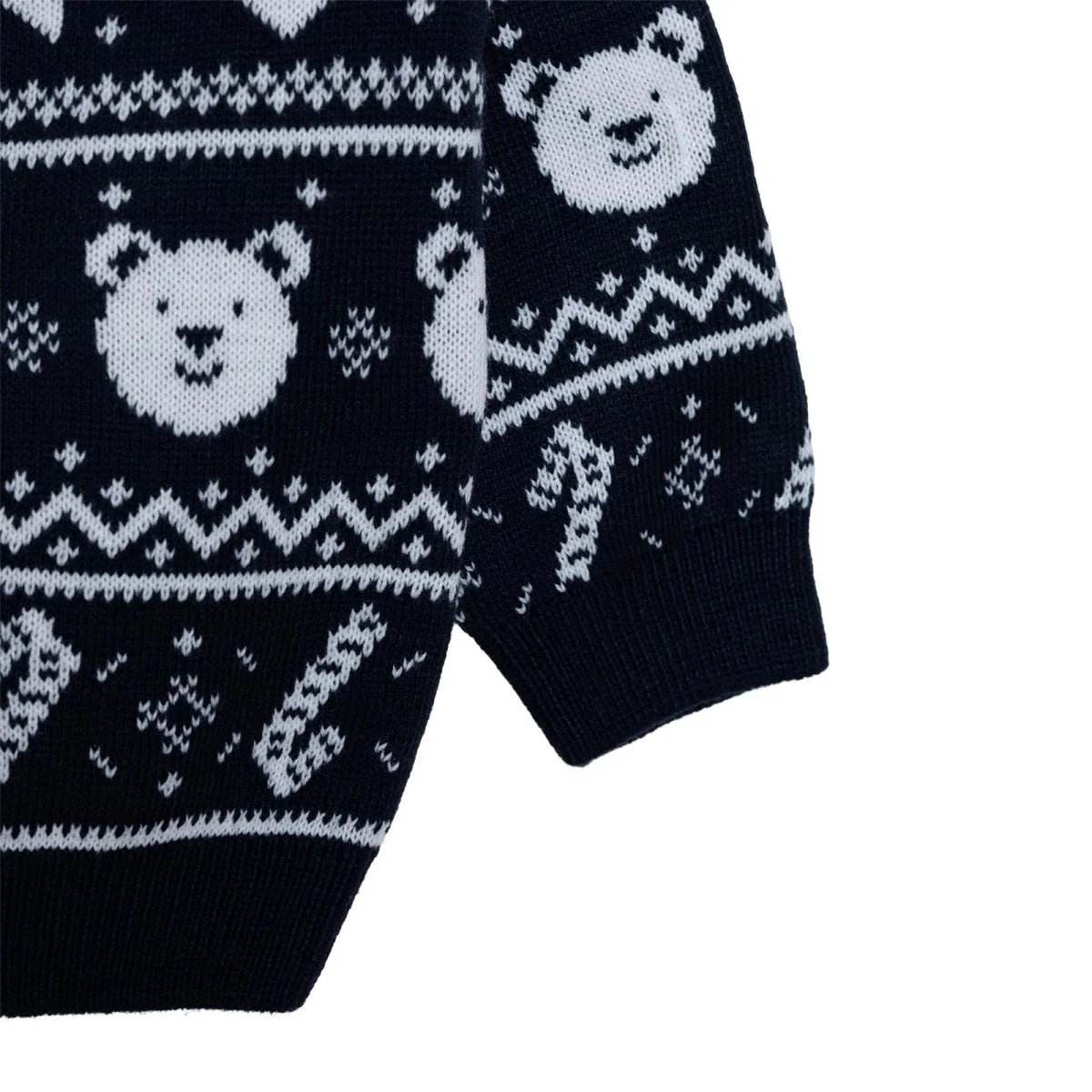 HelloBaby Christmas Motif Buttoned Knitted Baby Jumper (9-12 Months to 3-4 Years) - Navy Blue Navy Blue - ebebek