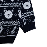 HelloBaby Christmas Motif Buttoned Knitted Baby Jumper (9-12 Months to 3-4 Years) - Navy Blue Navy Blue - ebebek