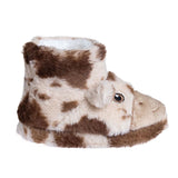 HelloBaby Cow Embroidered Soft Fleece Baby Slippers (UK 5 to 8.5) Ecru - ebebek