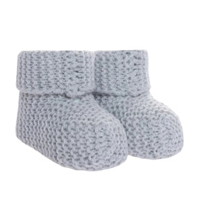 Kitti Knitted Baby Booties (One Size) Grey - ebebek