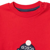 HelloBaby Christmas Print Baby Sweatshirt & Footed Leggings (1-3 to 12 Months) - Red Red - ebebek